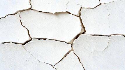 Obraz premium Close Up View Of Cracked White Surface Texture Showing Detailed Damage