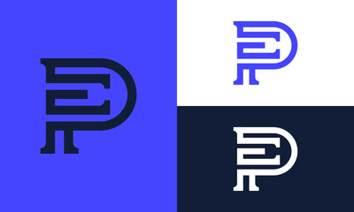 PE or EP logo template.