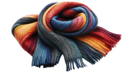 Colorful wool scarf with a unique pattern ready for winter wear during chilly days