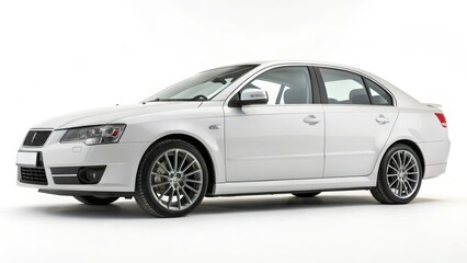 White Sedan, Four-Door Car, Studio Shot