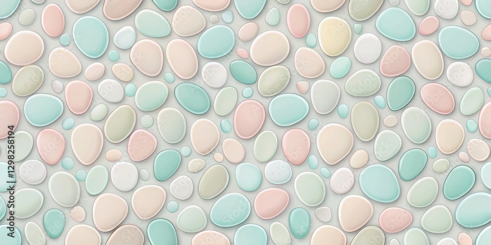 Wall mural abstract pastel stone seamless pattern design soft, smooth pebbles texture for backgrounds and proje