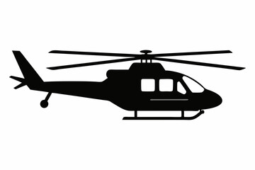 Vector Helicopter Silhouette graphic black on white background