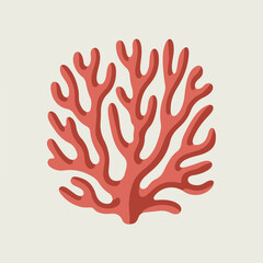 Naklejka premium A Flat-Style Coral reef on a Plain White Background