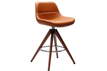 Stylish brown bar stool with a modern design and wooden legs perfect for contemporary interiors