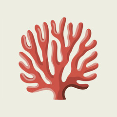 Obraz premium A Flat-Style Coral reef on a Plain White Background