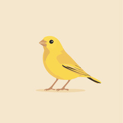 Vector Illustration of a Bright Yellow Bird: Ideal for Nature and Wildlife Themes