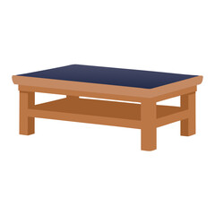 Fototapeta premium Wooden coffee table with dark tabletop