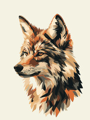 Fototapeta premium Vector Illustration of a Majestic Wolf: Earthy Tones and Detailed Fur, Ideal for Wildlife Themes and Nature Projects