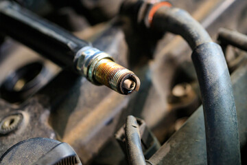 Spark plugs for gasoline engines that are old and have expired will cause incomplete combustion in...