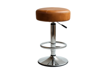 Stylish brown leather bar stool with adjustable height for modern interiors