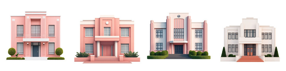 Captivating images showcasing the architectural facades of various modern residential and commercial buildings in a vibrant urban landscape  These structures reflect the diverse design styles