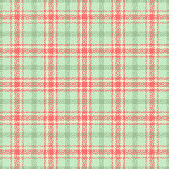 Elegant pastel plaid pattern in soft mint green, coral, and beige. Ideal for textile designs, website backgrounds, or crafting projects. This charming design evokes a sense of warmth and tranquility.