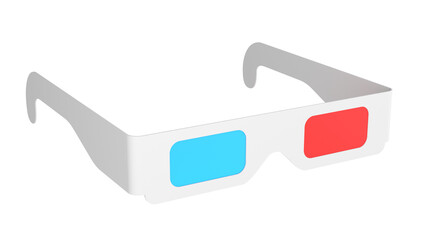 Anaglyph 3D glasses. Isolated. 3d illustration.
