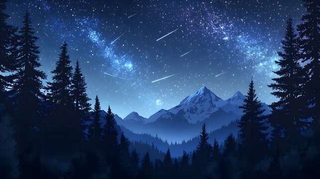 Meteor Shower Wonders in the Night Sky