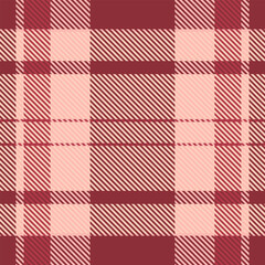 Warp vector pattern background, royalty check plaid tartan. Occupation textile fabric seamless texture in light and red colors.