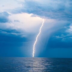 Lightning Strike Ocean Storm Cloudscape