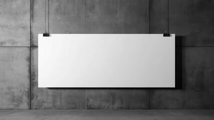 Blank Vinyl Banner with Copy Space for Print. Empty Space for Message on Hanging Billboard