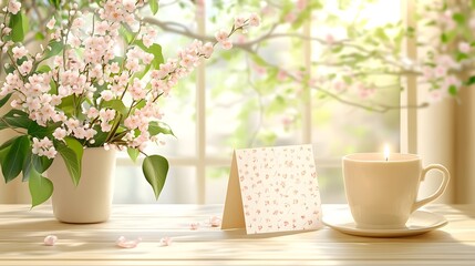 Exquisite cards on the cozy dining table