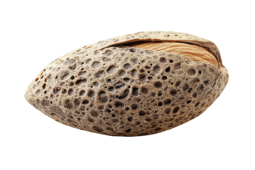 Interesting geological formation resembling an ancient nut from nature, highlighting unique surface texture and irregular shape