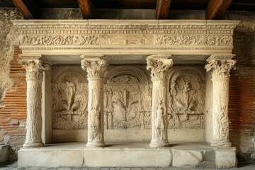 Obraz premium Ancient Tiberius Palace: Exploring Antiquity at the Roman Forum in Italy