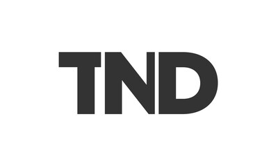 TND logo design template with strong and modern bold text. Initial based vector logotype featuring simple and minimal typography. Trendy company identity.