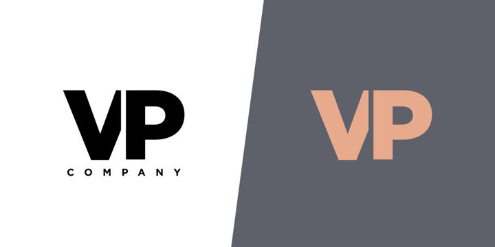 Letter V and P, VP logo design template. Minimal monogram initial based logotype.