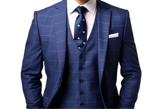 Man in Tailored Suit Sharp and Sophisticated Isolated on Transparent Background