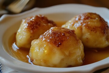Apple Dumplings Baked with Honey Topping - Delicious Sweet Dessert
