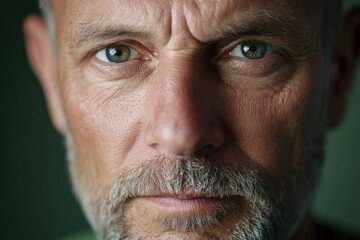 Obraz premium Close-up Portrait of a Middle-Aged Man with Intense Gaze