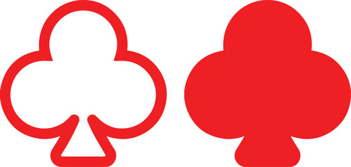  playing card suits, clubs and hearts, minimalist design, bold outlines, geometric forms, contrasting colors, simple illustration, graphic design,