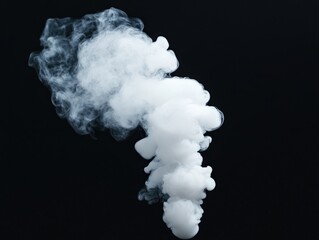 column of billowing white smoke on black