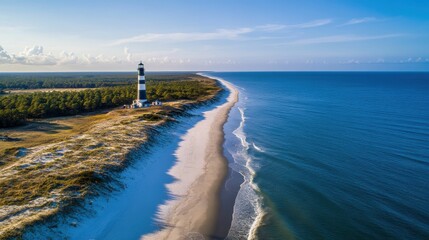 Cape Lookout Lighthouse. Core of North Carolina. Island Bank Light