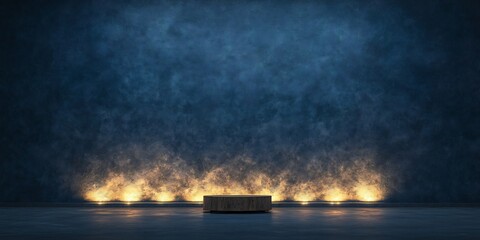 Obraz premium deep blue background glowing soft lights abstract