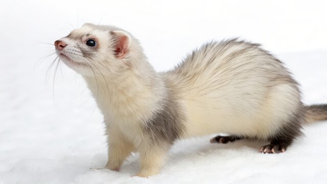 Albino Ferret Portrait