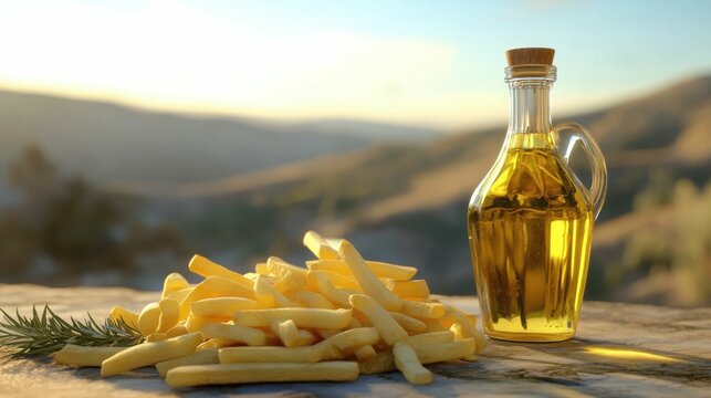 Azeite Virgem. Mediterranean Food Essentials: Olive Oil in a Sleek Bottle