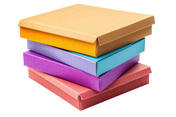 Fototapeta premium Colorful stacked boxes arranged neatly with vibrant shades for gift wrapping or storage purposes
