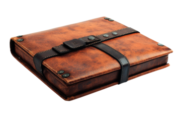 Elegant brown leather journal with strap for creative writing and note-taking