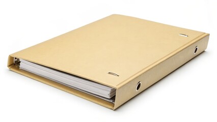 Beige Binder with Documents