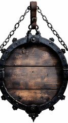 Naklejka premium Medieval Wooden Sign Illustration