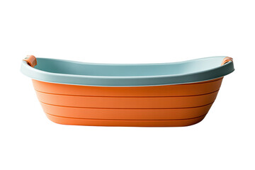 Versatile vessel for storage and organization in bright orange and light blue color scheme for home use