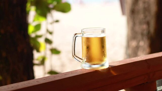 Beer Mug on a Sunny Balcony