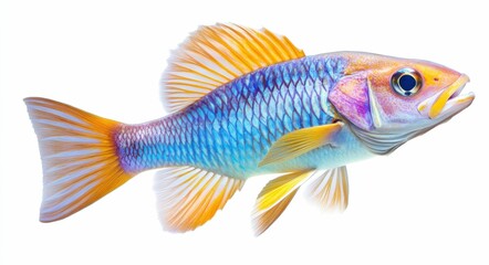 Barramundi Fish - Seabass with Fresh Eye and Vibrant Colours on White Background
