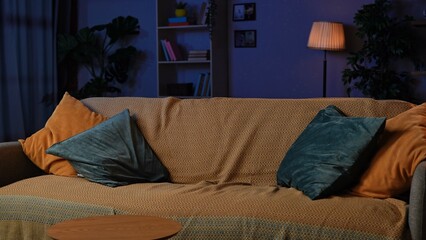 Cozy living room interior at night © kinomaster