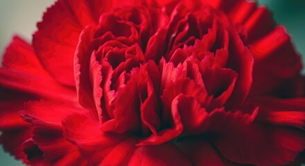 Naklejka premium Close-up of vibrant red carnation flower in bloom