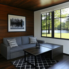 Modern Living Room 3D Illustration