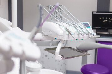 Modern Dental Equipment Displayed in a Bright and Clean Clinic Environment for Advanced Oral Care Procedures and Patient Comfort During Treatments and Examinations