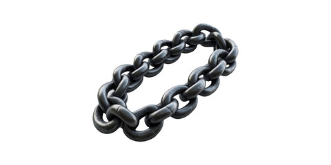 Obraz premium Close-up of metal chain links isolated on transparent background