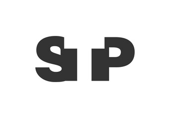 STP logo design. Initial letter S T P bold font style for tech startups, consulting, corporate branding. Creative company name, headlines typography identity, trendy logotype.