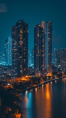 Night City Skyline Riverfront