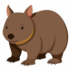 Fototapeta premium Wombat cartoon character smiling in a simple illustration style